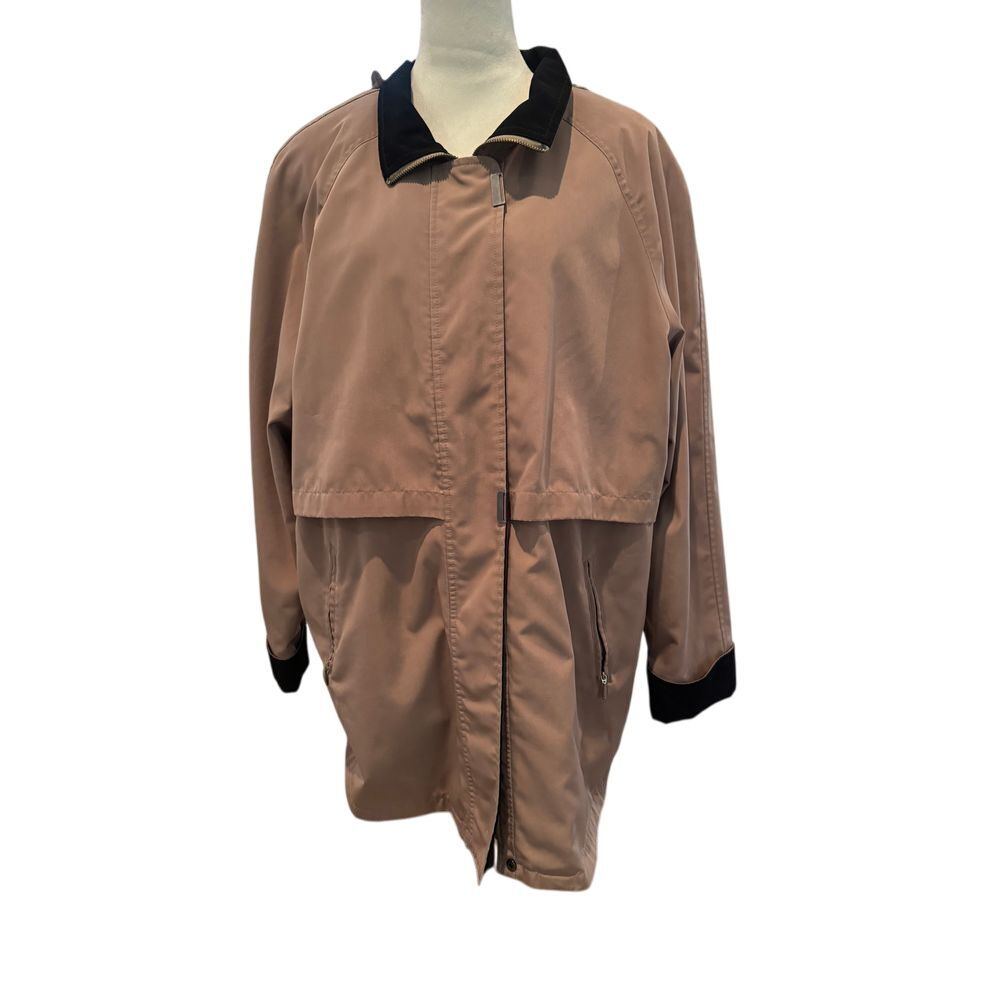 Westbound Taupe Lightweight Black Trim and Removable Hood Women's Trench Coat L